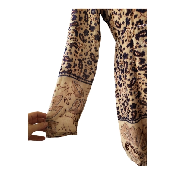 CHASER‎ Open Back Silk Blend Mini Dress Folkloric Tapestry Velvet Size M New - Picture 3 of 9